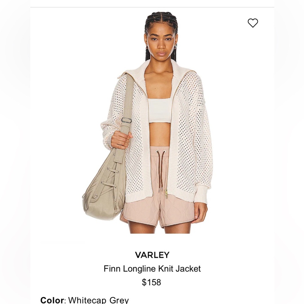VARLEY longline knit jacket size xl